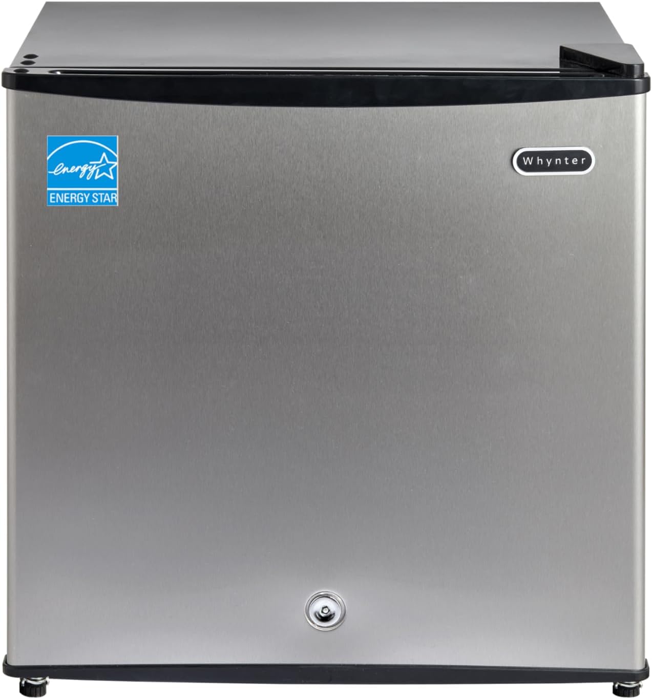 Whynter Upright Freezer 2.1 Cu Ft Lock, Mini Freezer, Stainless CUF-210SS | Adjustable Thermostat and Security Lock, Energy Star Rated, Reversible Door, Adds Compact Frozen Storage at Home