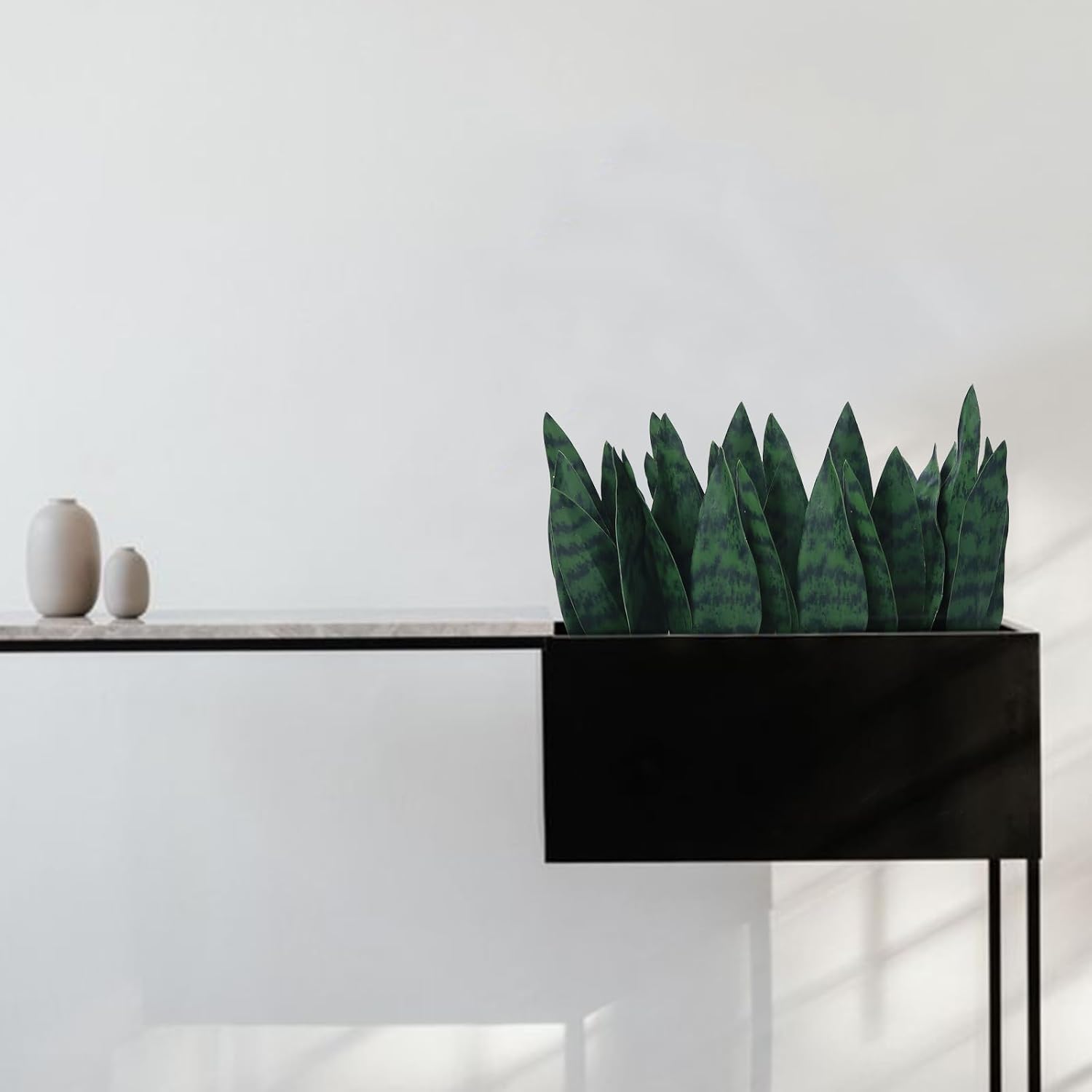 summer flower 23in Snake Plant Artificial Leaf Set 21pcs Faux Sansevieria Plant Leaves Tall Fake Snake Greenery Outdoor 4 Sizes for Indoor Home