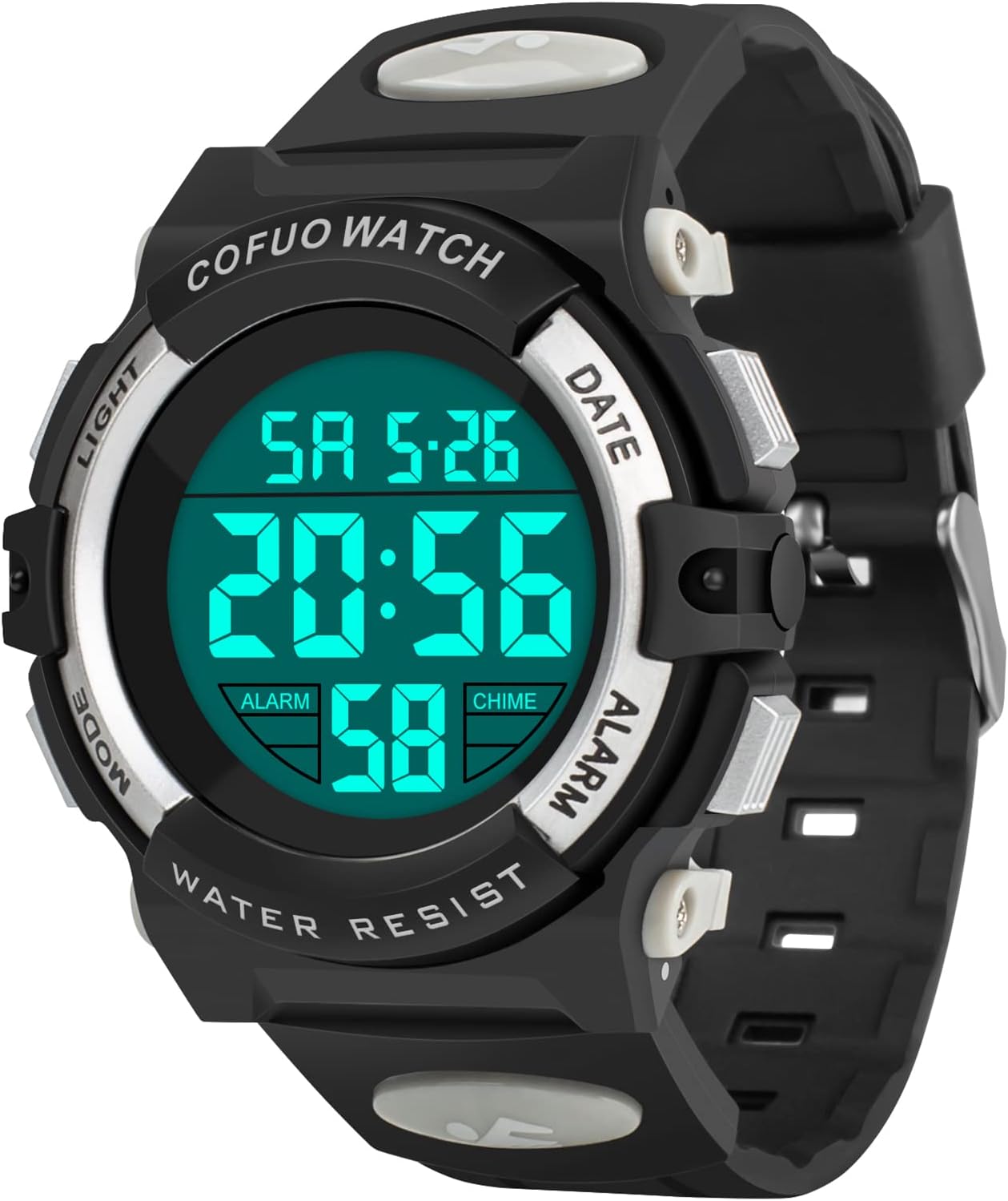 cofuo Kids Digital Watch for Boys Girls, Boys Watches Ages 3-17,Sport Outdoor Watch for Kid, 50M Waterproof Analog Multifunctional Chronograph LED Alarm Stopwatch Silicone Band, Kids Gift