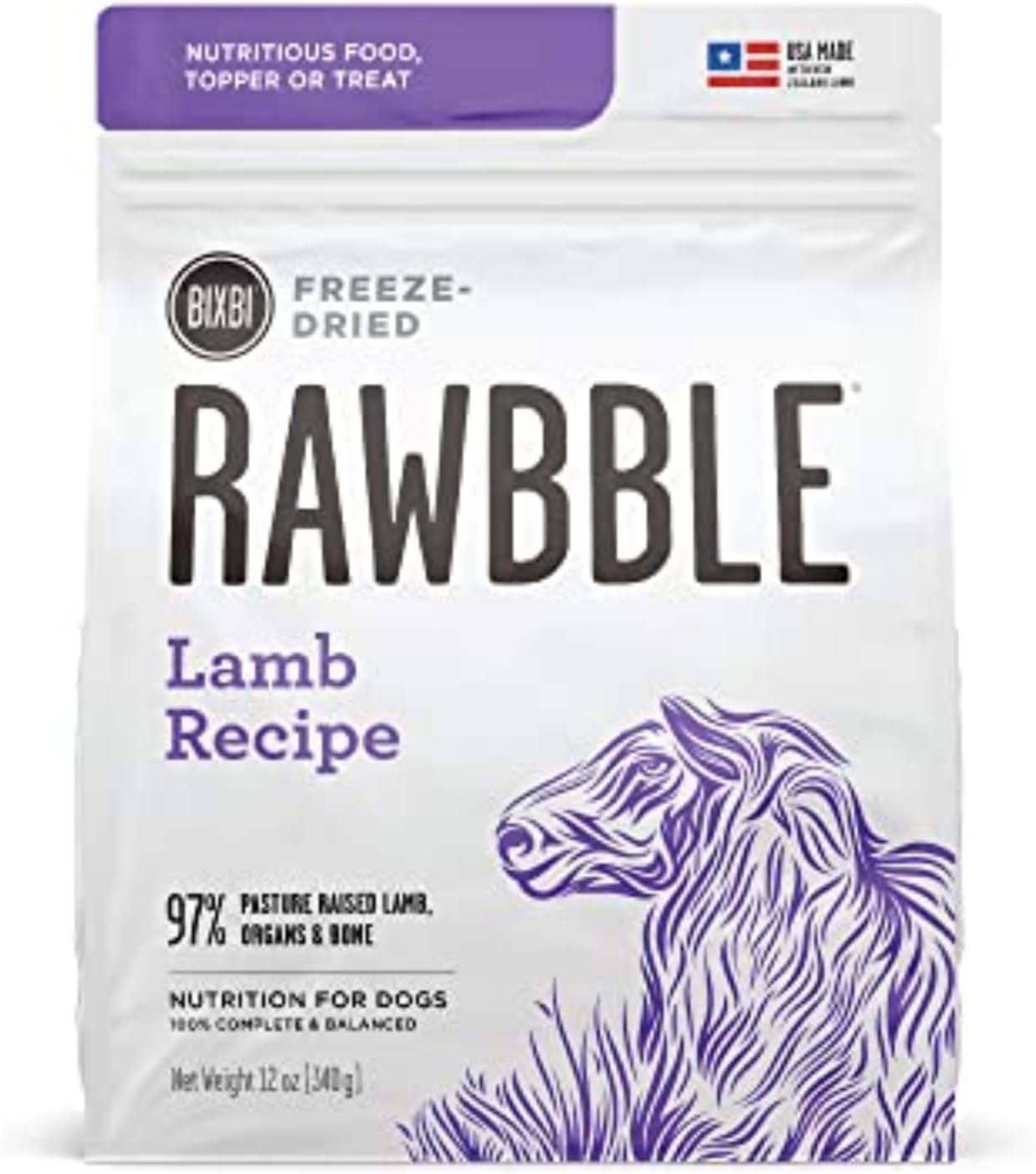 BIXBI Liberty Freeze-Dried Dog Food Topper & Treats, Beef – 98% Meat & Organs, No Refrigeration – USA Made, 26 oz