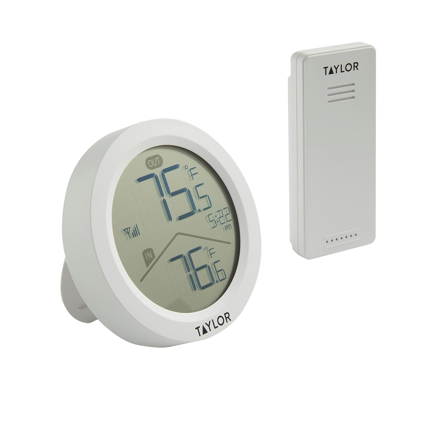 Taylor Wireless Digital Indoor Outdoor Thermometer, Easy to Read Numbers for Patio, Pool, and Indoor Areas, LCD, Black