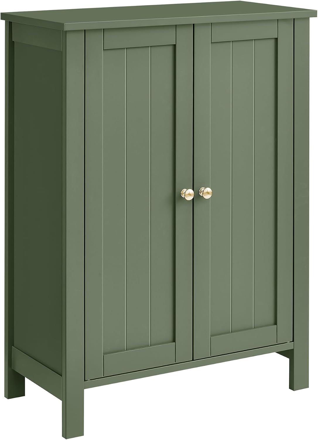 VASAGLE Floor Storage Cabinet, Freestanding Storage Unit with 2 Adjustable Shelves, for Bathroom Living Room Dining Kitchen, 11.8 x 23.6 x 31.5 Inches, Cloud White UBCB60WV1