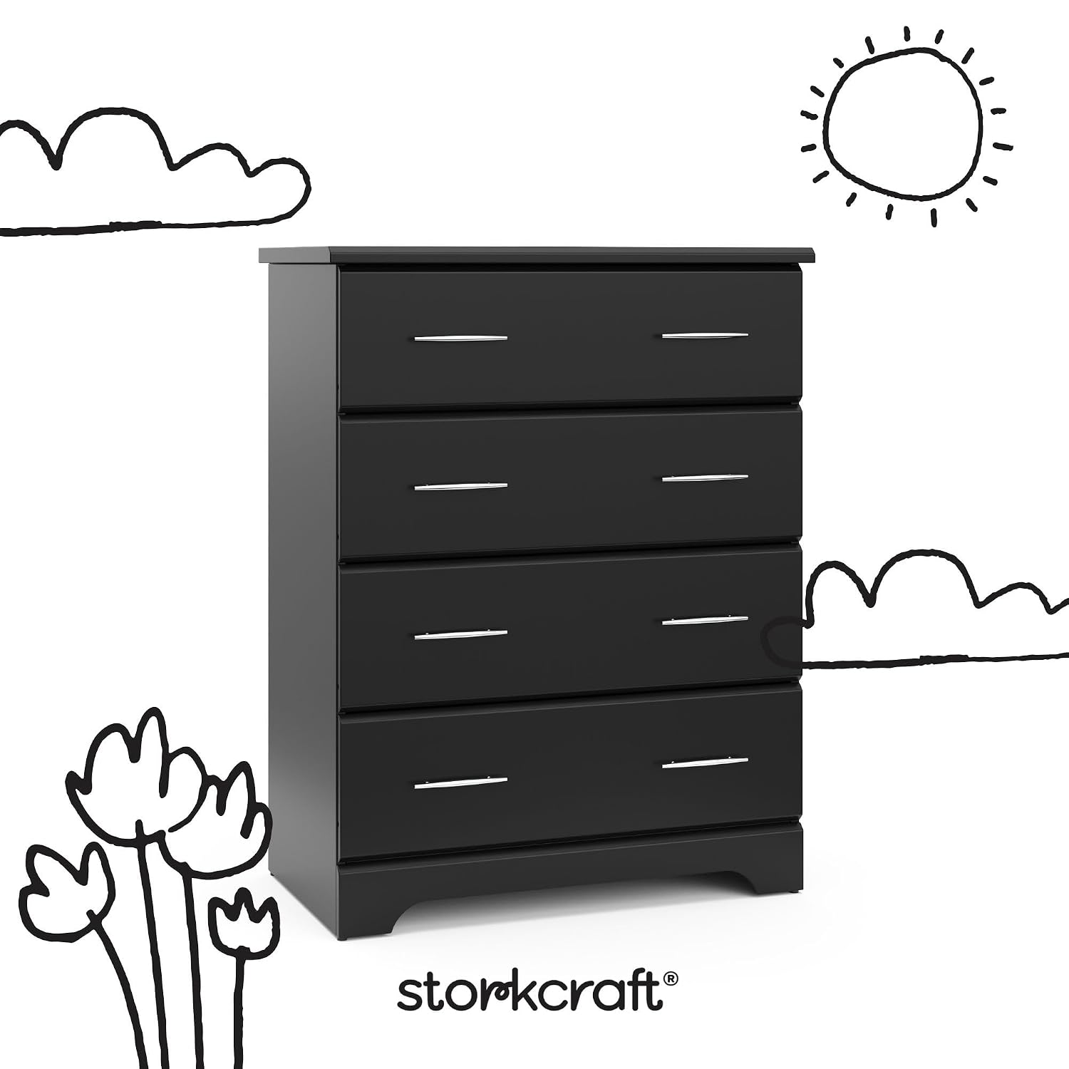 Storkcraft Brookside 2 Drawer Changing Table Dresser, Pebble Gray