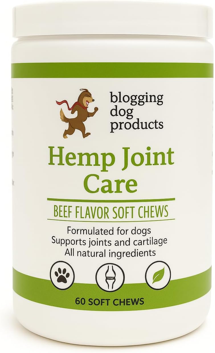 Dog Joint Supplement – Glucosamine, Hemp, MSM & Turmeric for Dogs – Hip & Joint Relief Soft Chews, 60-Count by Blogging Dog Products