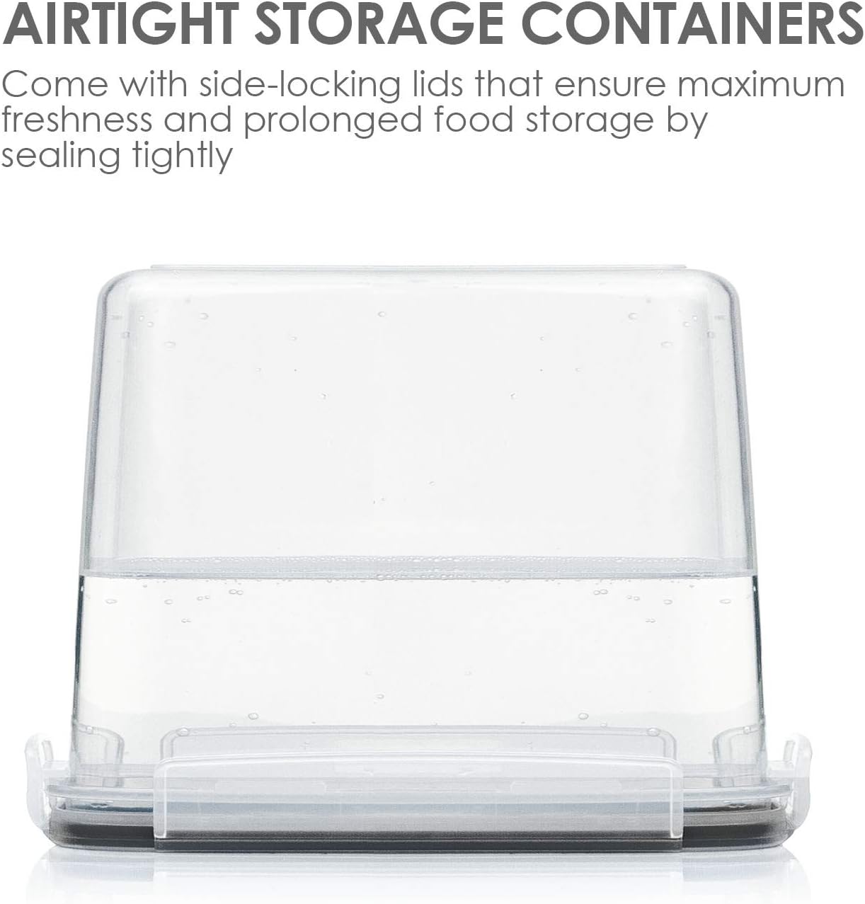 Vtopmart 5.2L Flour Sugar Storage Containers, 4 PCS, Black
