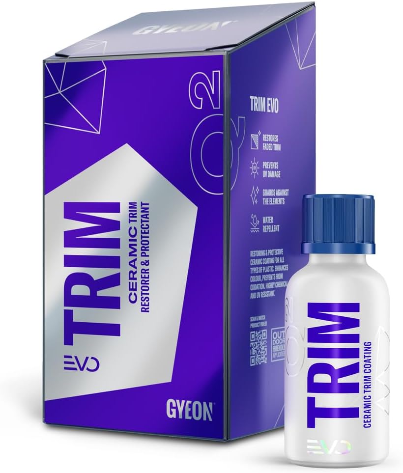 GYEON Trim EVO Ceramic Plastic Trim Restorer and UV Protection Satin Finish | SiO2 ceramic coating restores faded plastic and rubber trim to a deep