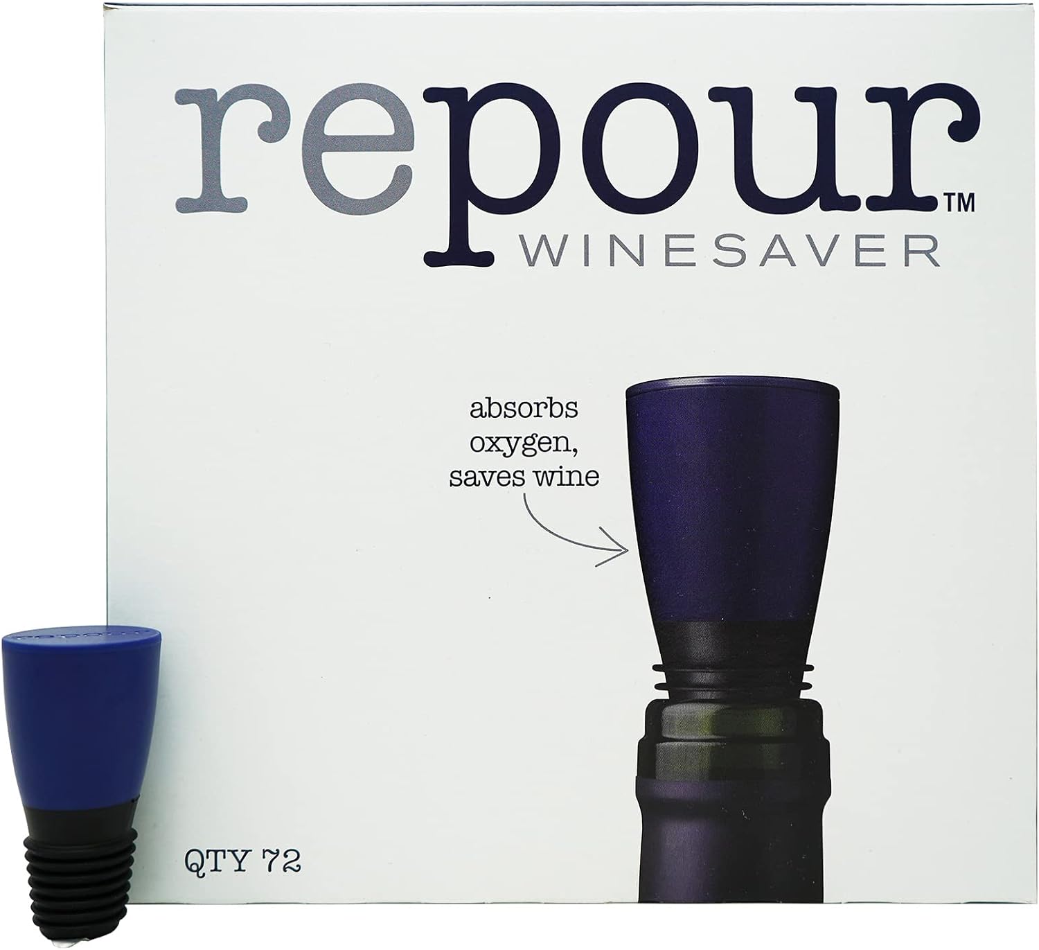 Wine Saver - Wine Preserver and Stopper - Removes Harmful Oxygen from your Wine Simply and Effectively - Indigo Blue 4 Pack