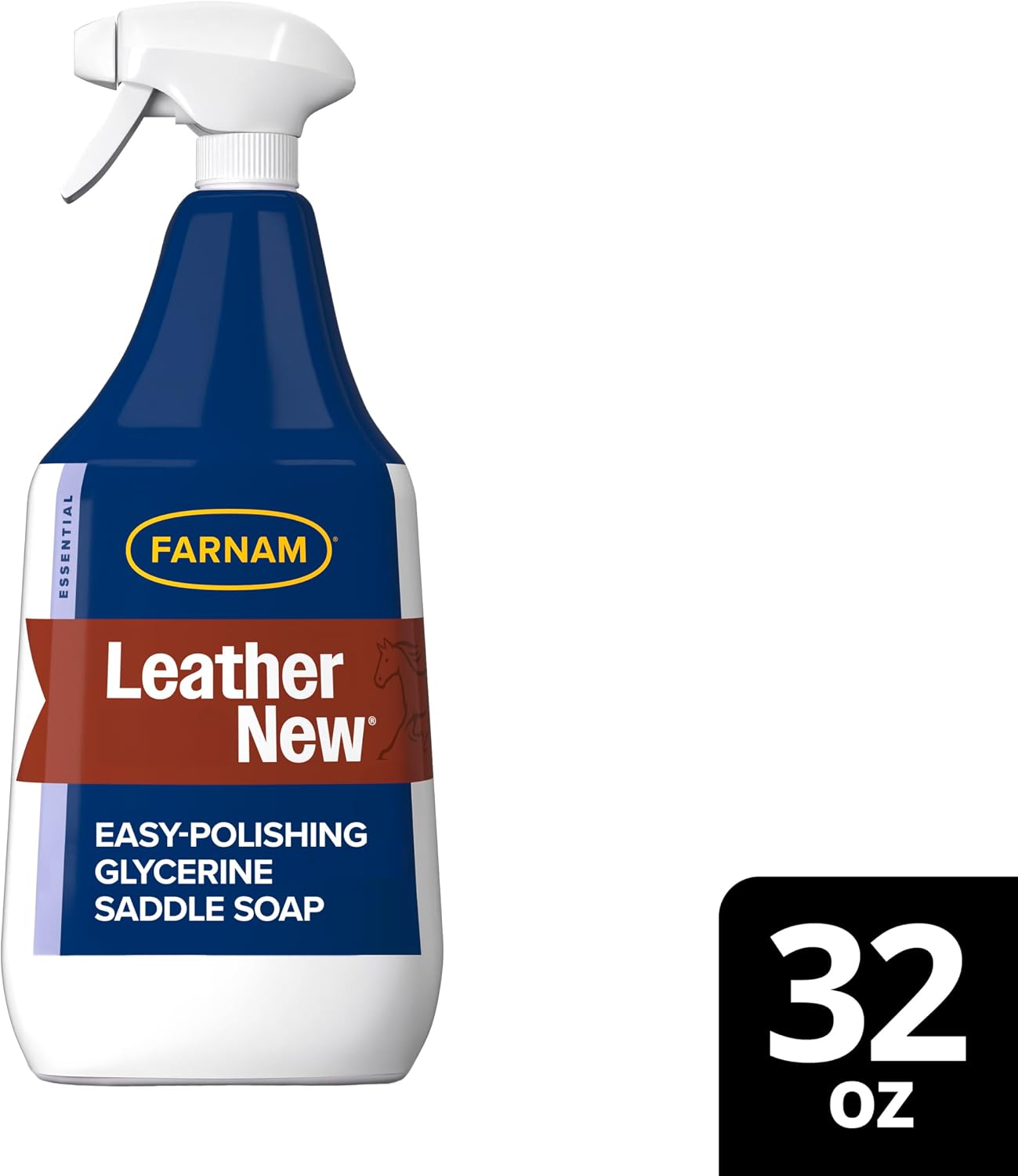 Farnam Leather New Easy-Polishing Glycerine Saddle & Leather Cleaner, 32 oz | Conditions Saddles and Leather Tack, Moisturizing, and Protects Against Moisture