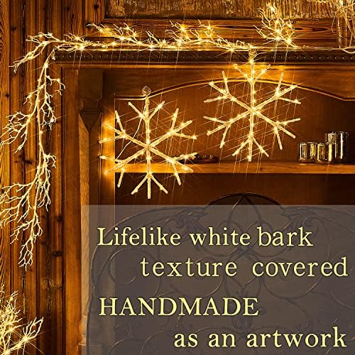 Fudios Lighted Branches with Timer 70 LED Fairy Lights 18in Battery Operated, Willow Branches with Lights for Vase Christmas Holiday Home Decor