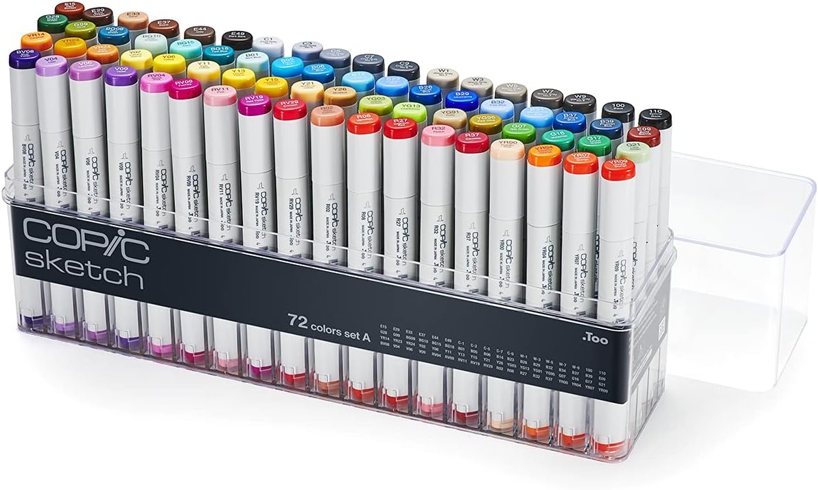 Copic Sketch, Ultra-blendable Alcohol Markers, 72pc Set B