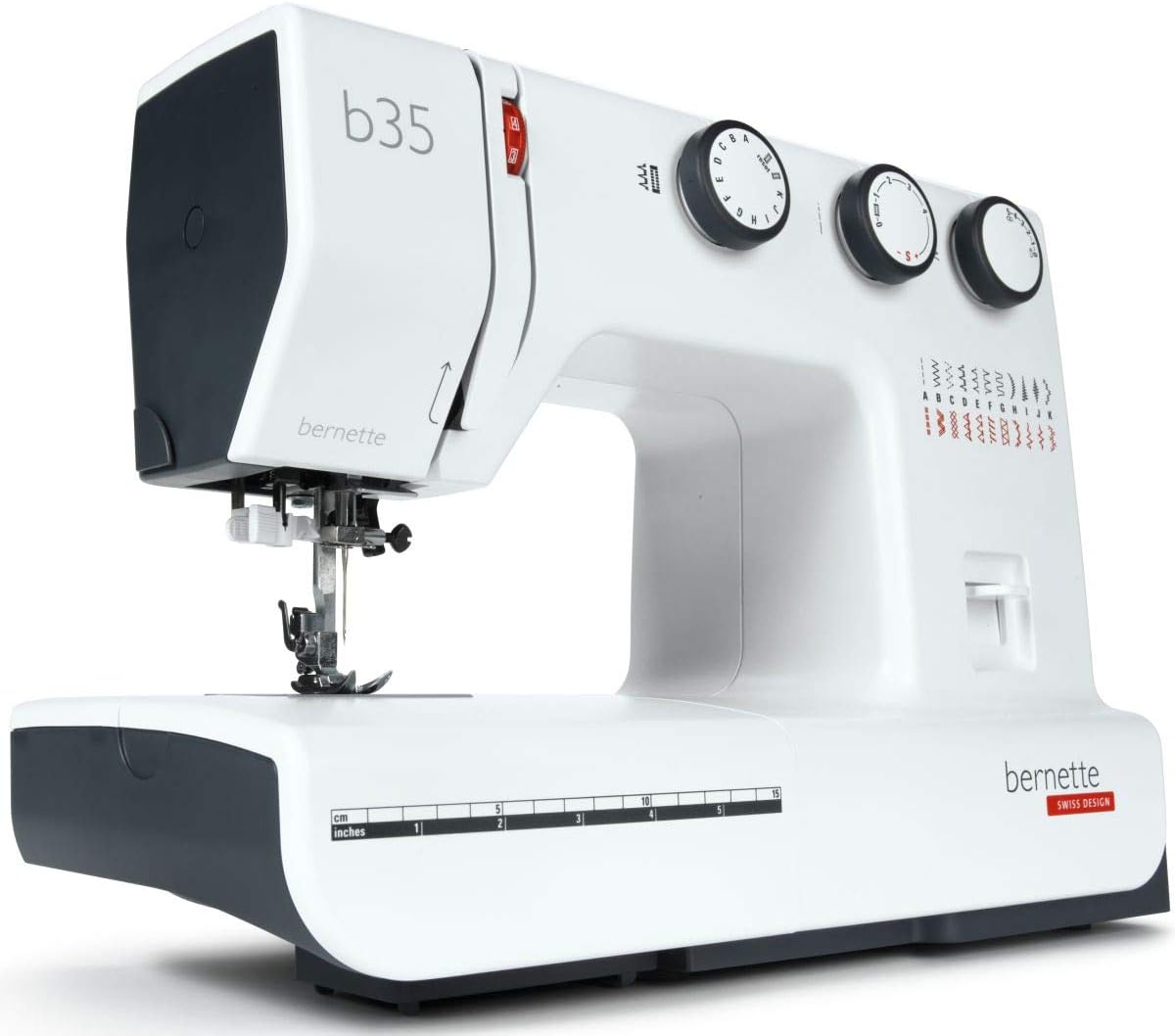 Bernette B35 Sewing Machine Swiss Design with 23 Stitches, 7 Presser Feet, Automatic Buttonhole, Quilting, Heavy-Duty Build, LED Light, Portable