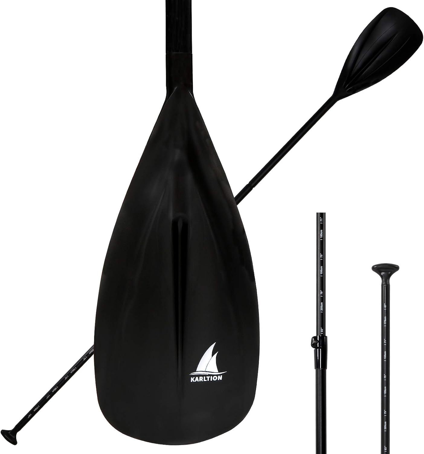 Karltion SUP Paddle - 3-Piece Adjustable Aluminium SUP Paddle with Glass Fiber Blade for Surfing, Floating, Water Sports