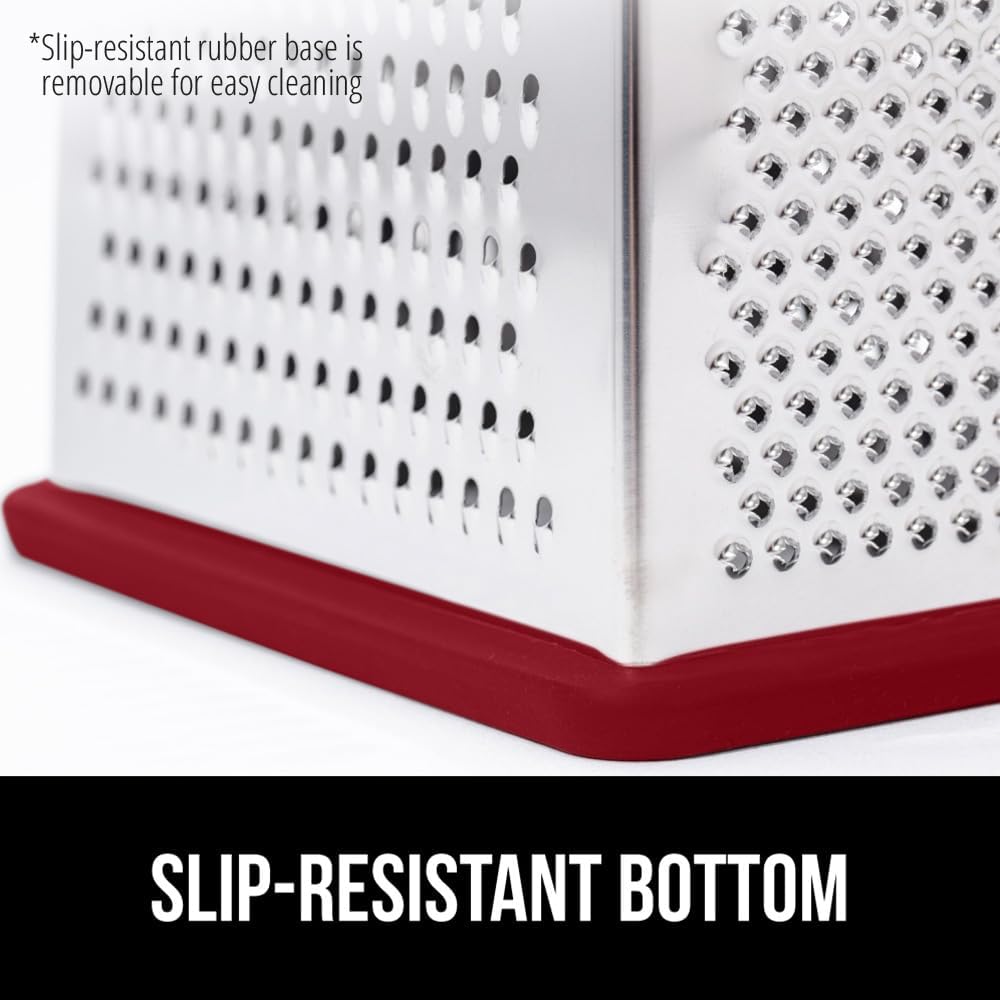 GORILLA GRIP® XL 4-Sided Stainless Steel BPA-Free Cheese Grater, Black