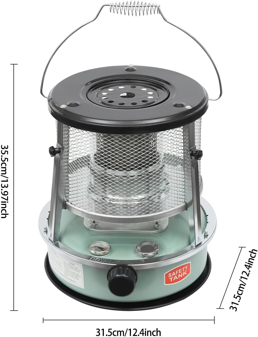 2 in 1 Portable Kerosene Heater, 9000 BTU Kerosene Stove Non-Electric Indoor Outdoor Heater Emergency Oil Heaters for Camping Cooking Emergency Preparedness (Black, 1pc)