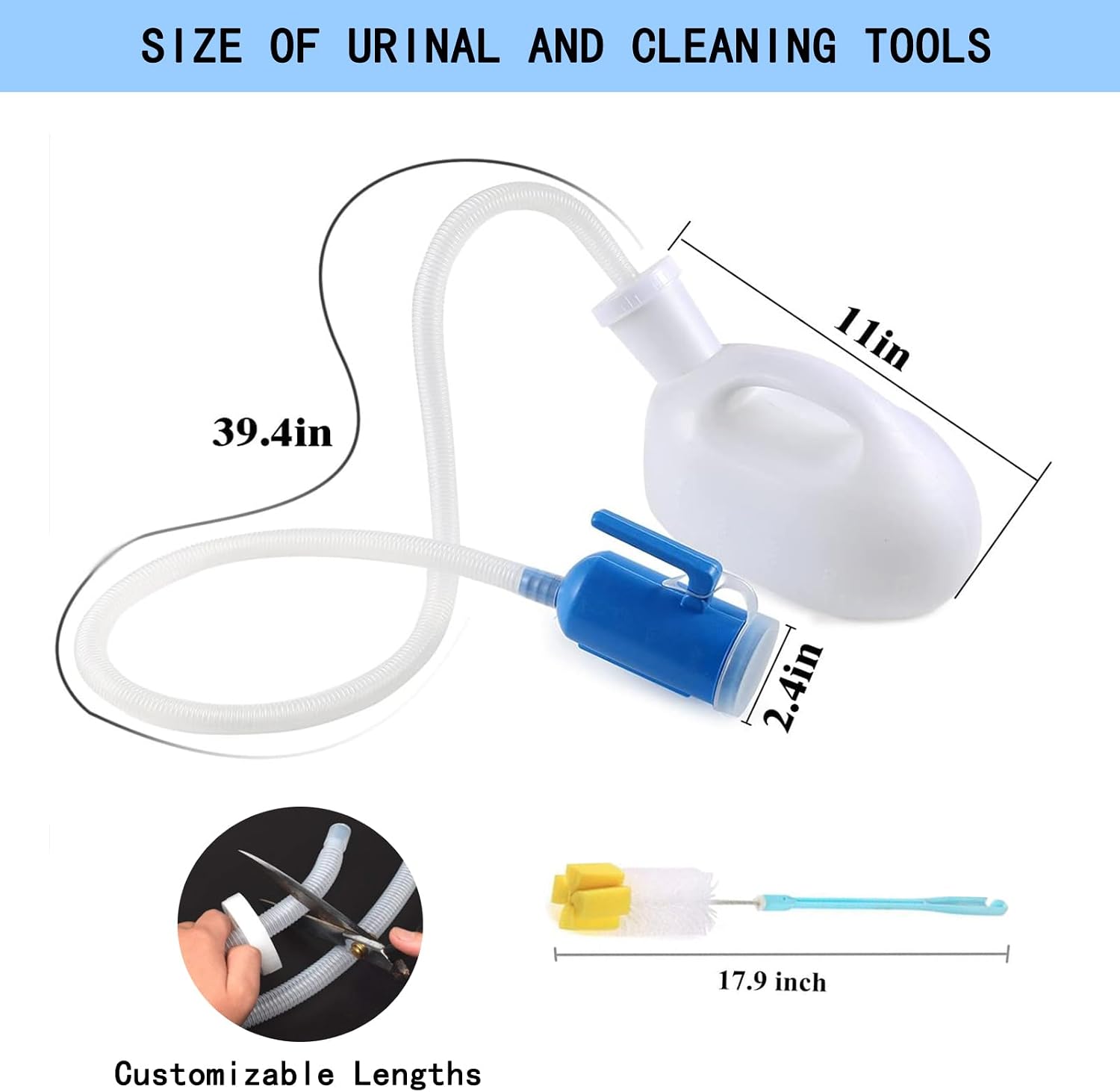 2000ML Urinal for Men, Spill Proof Urine Bottle, Pee Bottle for Hospital