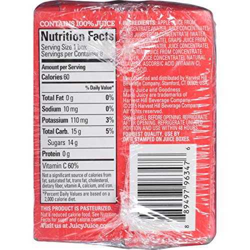 Juicy Juice Apple, 4.23 Ounce Boxes, 8 Count (Pack of 5)