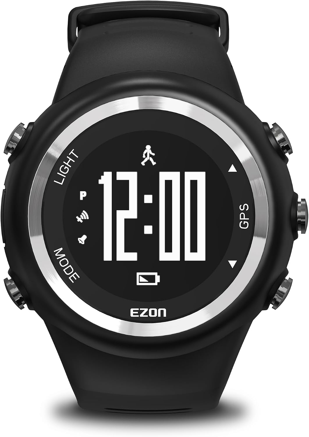 EZON GPS Running Watch with Speed Distance Pace Alarm and Calorie Counter and Stopwatch for Men T031 Black
