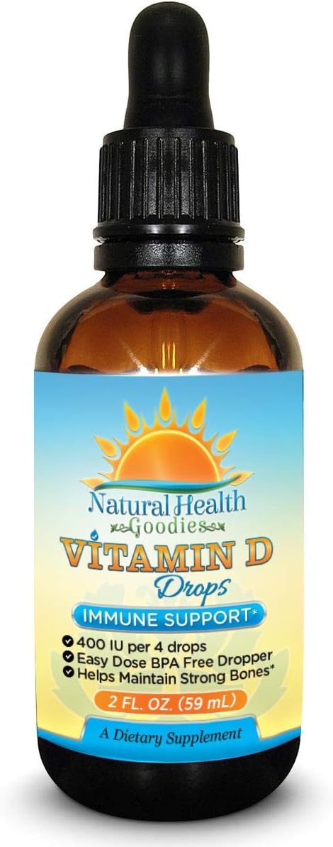 Kids Vitamin D Drops - 2 oz Liquid D3 | Pure Vit D3 Supplement - Supports Immune System & Bone Health - For Toddlers, Children