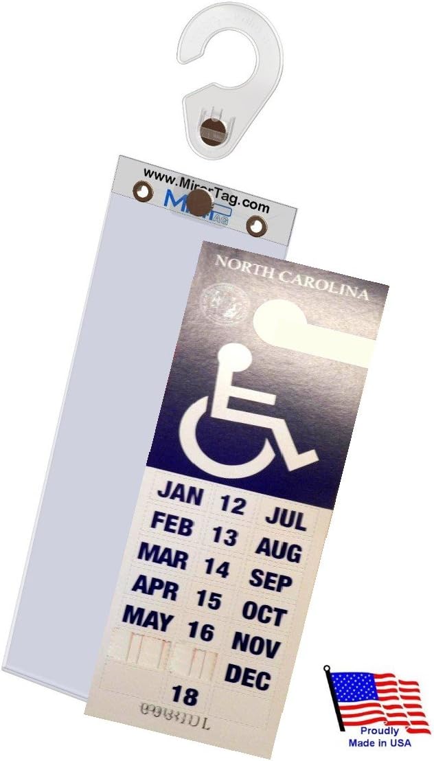 MirorTag Gold Plus by JL Safety -holds NC & NJ handicap long parking placard. Easily Display & Put Away parking Tag. Hard plastic. Magnetically