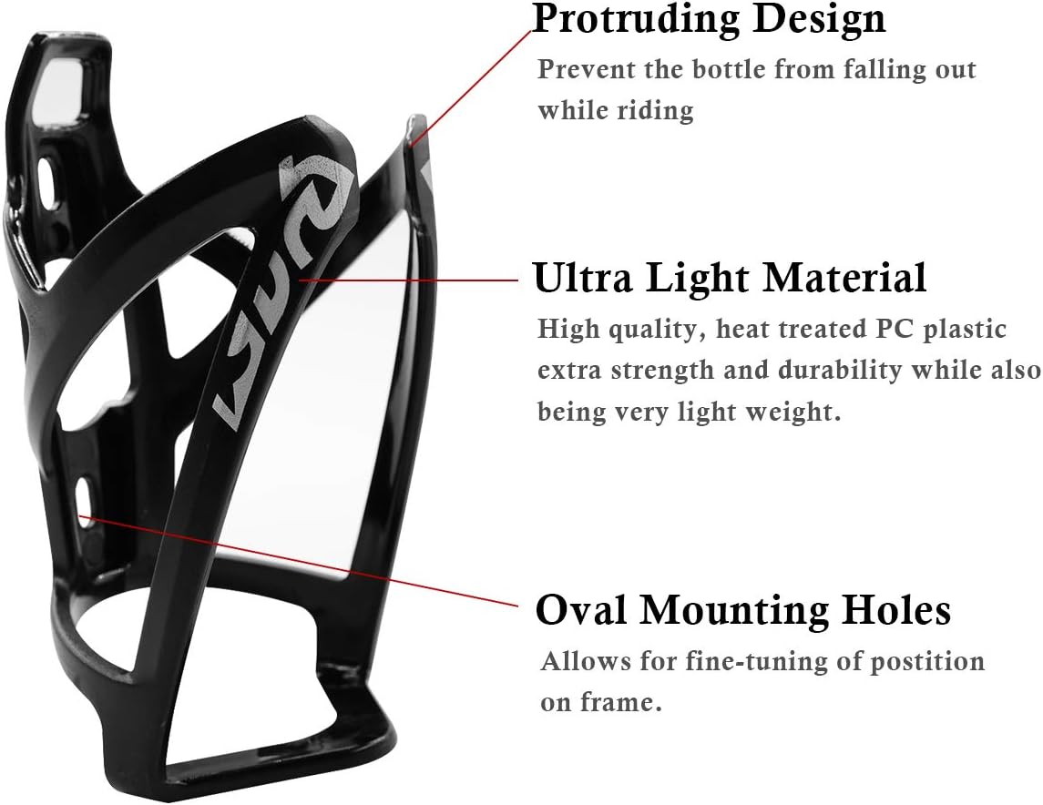 2-Pack Bike Water Bottle Cage Bicycle Water Bottle Holder Lightweight & Strong Bicyle Mount for Road & Mountain Bikes with Screws Spanner