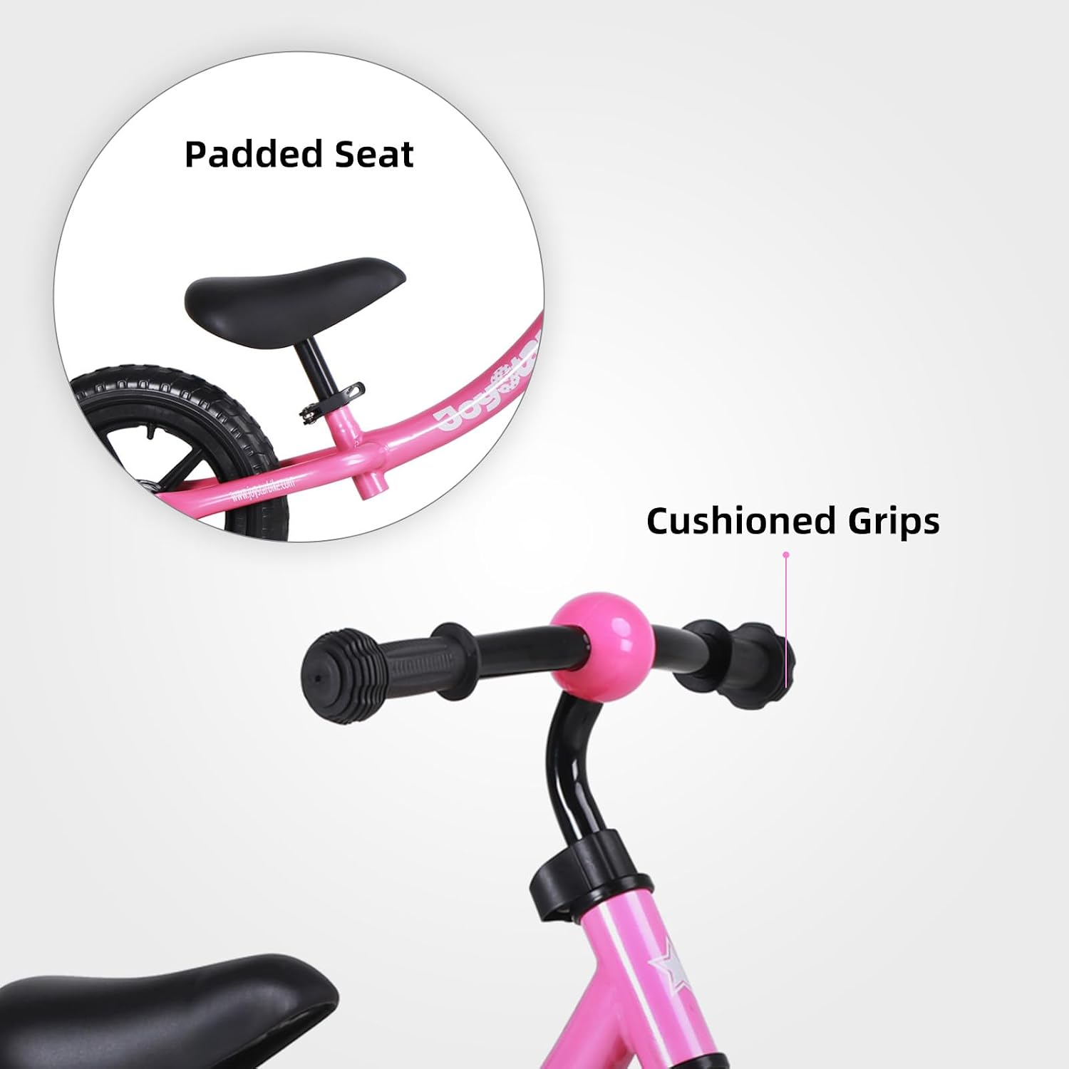 JOYSTAR Toddler Balance Bike 2-5 Year Old, No Pedal, Adjustable Seat | 12" Balance Bike Push Bike Adjustable Handlebar Lightweight Steel Frame, Ideal Gift for Boys and Girls