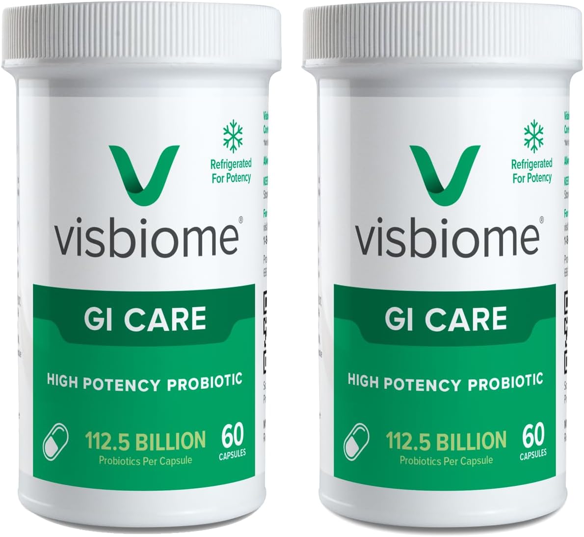 Visbiome® GI Care High Potency Probiotic, 112.5B CFU, 60 Capsules | Original De Simone Formulation®, Multi-Strain, Refrigerated Probiotics, Low FODMAP Certified, Gluten-Free, Made in USA