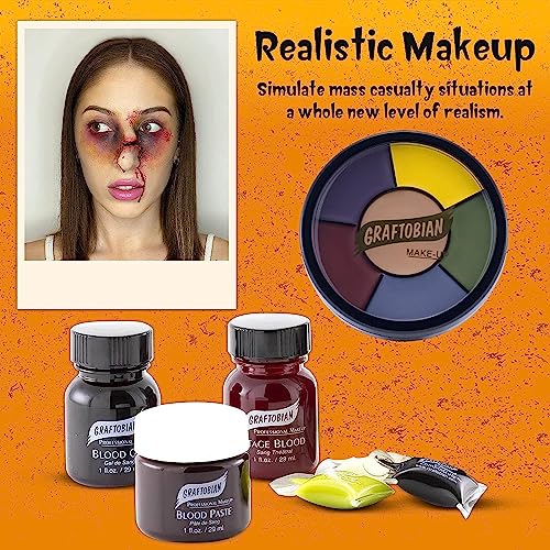 Graftobian Special FX Trauma Pro SFX Makeup Kit - Made in USA - Professional Effects Kit for Halloween, Cosplay, Theater, and Movie