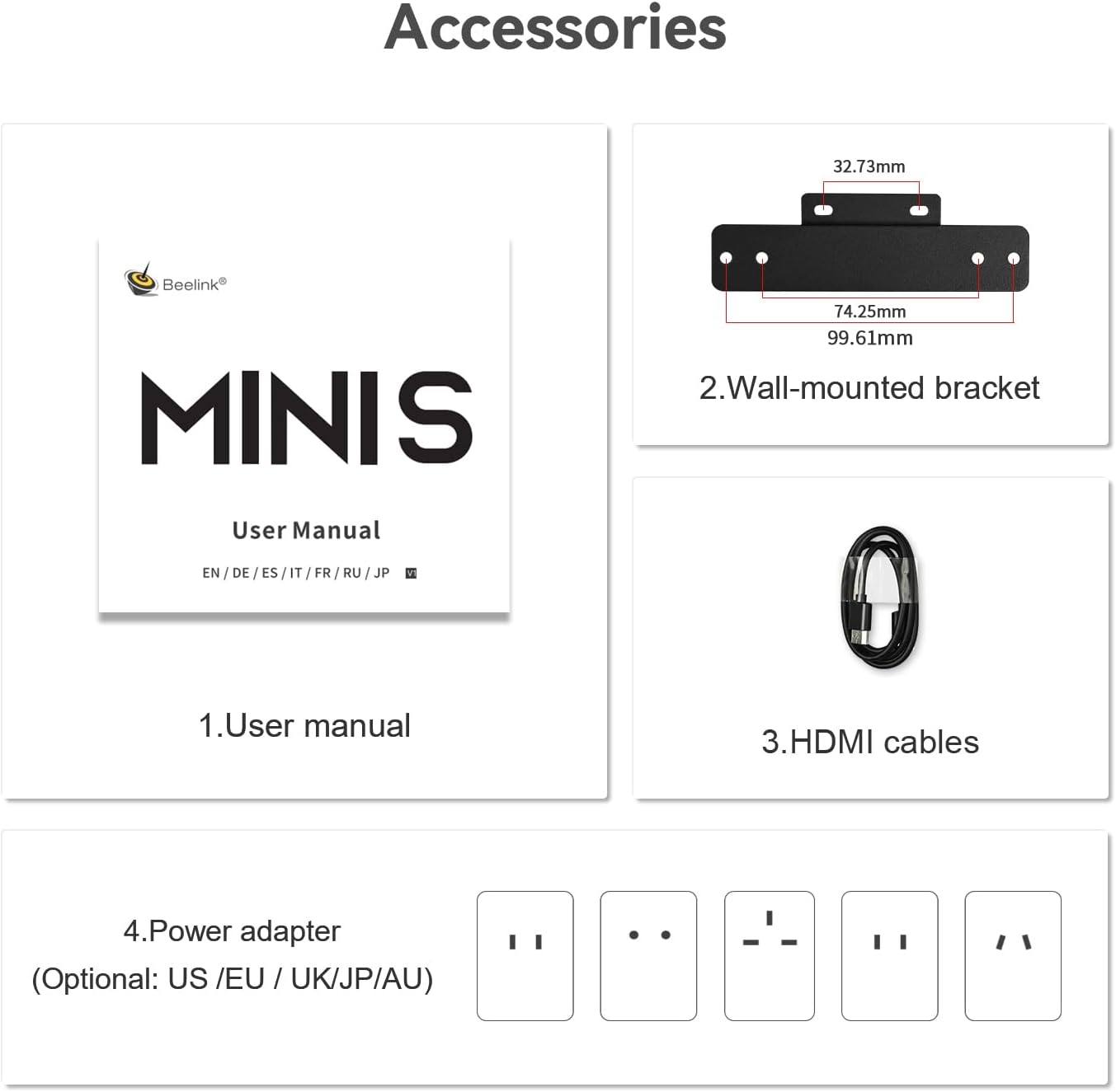 Beelink Mini PC, MINI S12 Intel Lake N95 4C/4T, 8GB DDR4 RAM 256GB SSD