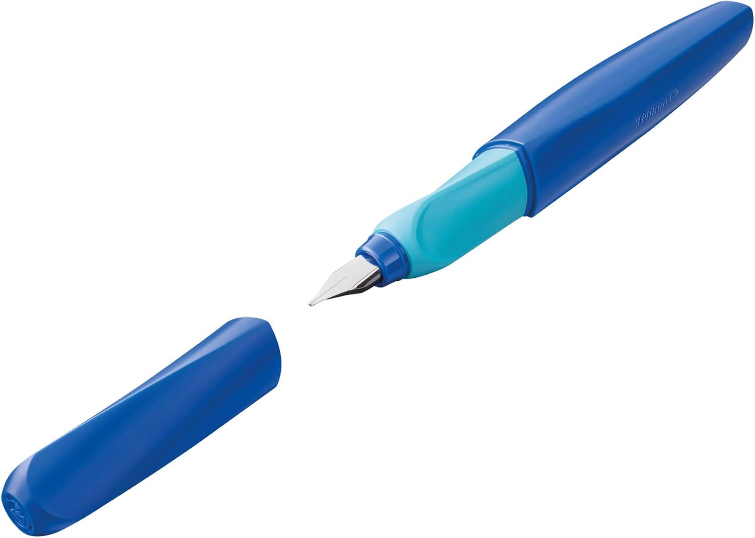 Pelikan Twist Fountain Pen with 1 Ink Cartridge, Medium Nib, Silver, Boxed (947101)