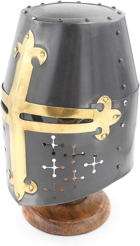 Medieval Warrior Templar Crusader Knights Helmet Wearable for Adult Medieval Costumes