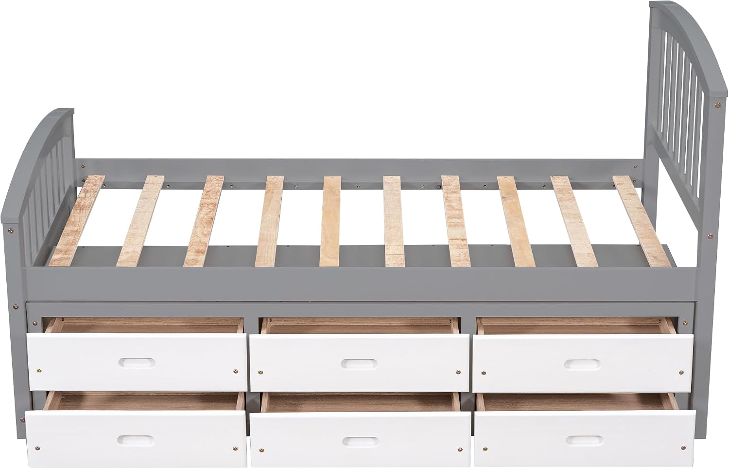 Harper & Bright Designs Twin Captain's Bed Storage Daybed with 6 Drawers for Kids Teens and Adults (Espresso)