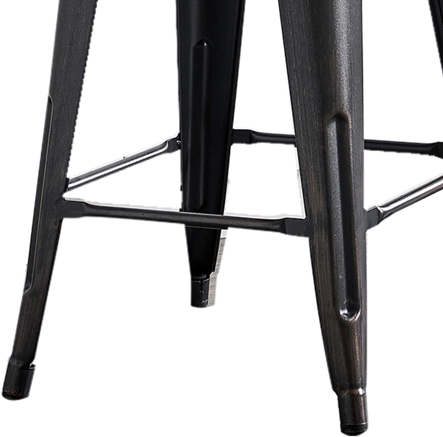 AC Pacific 30” Metal Barstool Set of 2 – Country Rustic Style with Low Back, Lightweight & Sturdy Build, Easy Assembly – Matte Black