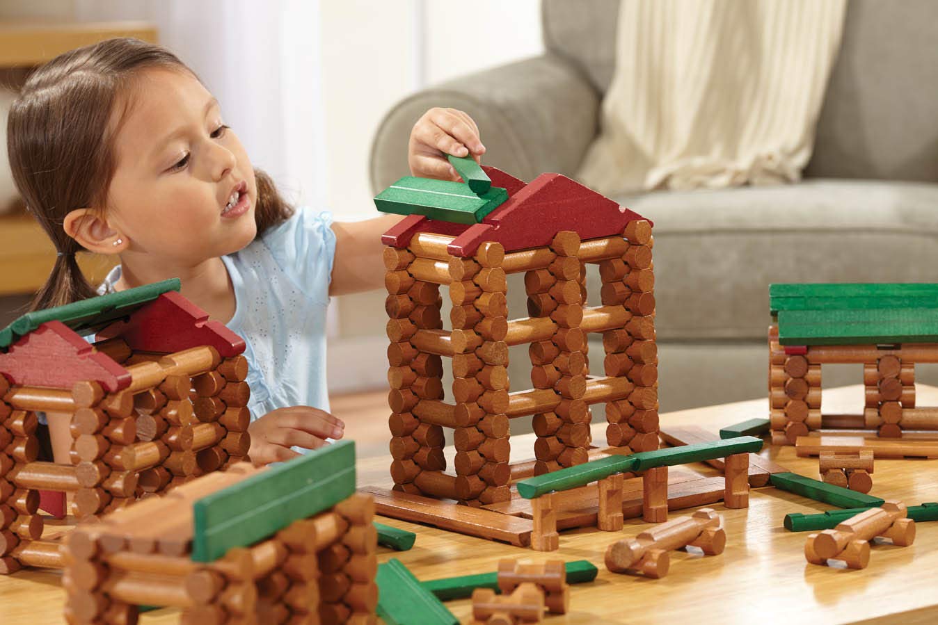 LINCOLN LOGS Collector's Edition Village Set - 327 Real Wood Pieces, Ages 3+, Retro Building Toy for Boys/Girls, Creative Construction Game