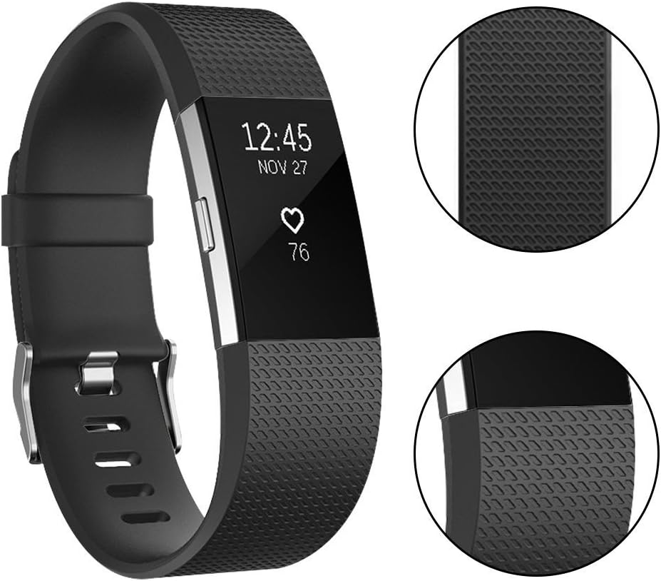 Tobfit Sport Bands Compatible with Fitbit Charge 2, 4 Pack, Replacement Wristbands for Women Men, Small/Large