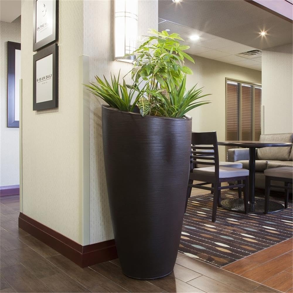 Mayne Modesto 20in Round Modern Planter, Neptune Blue | All season, Indoor/Outdoor, Double-wall design, Fade resistant, 15-year warranty