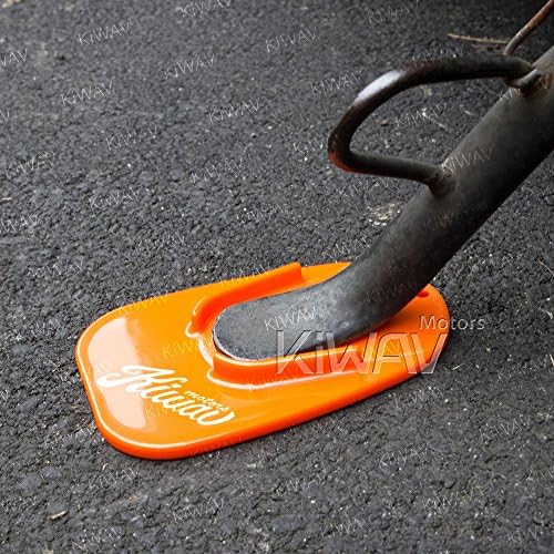 KiWAV Motorcycle Kickstand Pad Plate Support Accessory - Black - Soft Ground, Grass, Hot Pavement, Outdoor Parking, Anti Sinking