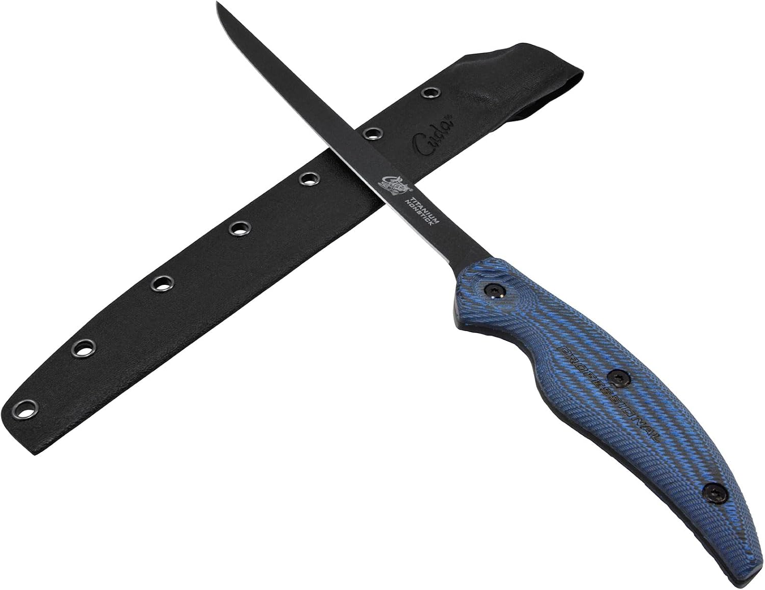 Cuda 9" & 9" Filet Knife for Fishing, Precision Ground Stainless Steel Blade, Non-Slip Handle