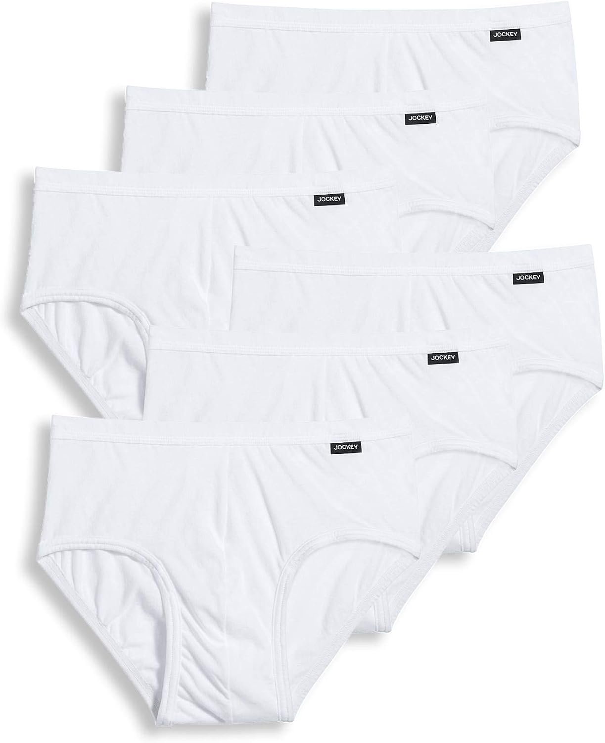 Jockey Elance Poco Brief- 6 Pack - 100% Cotton Underwear for Men