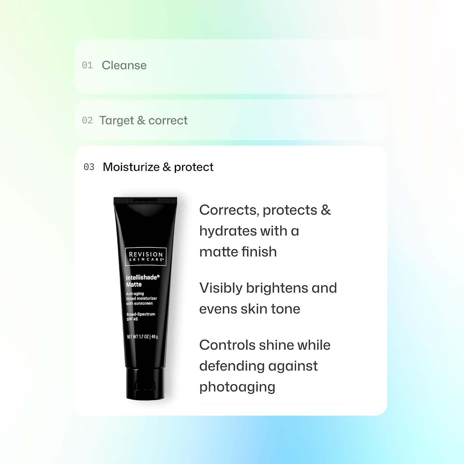 Revision Skincare Intellishade Matte SPF 45 Daily Oil-Free Tinted Sunscreen | Face sunscreen with SPF 45, Vitamin C