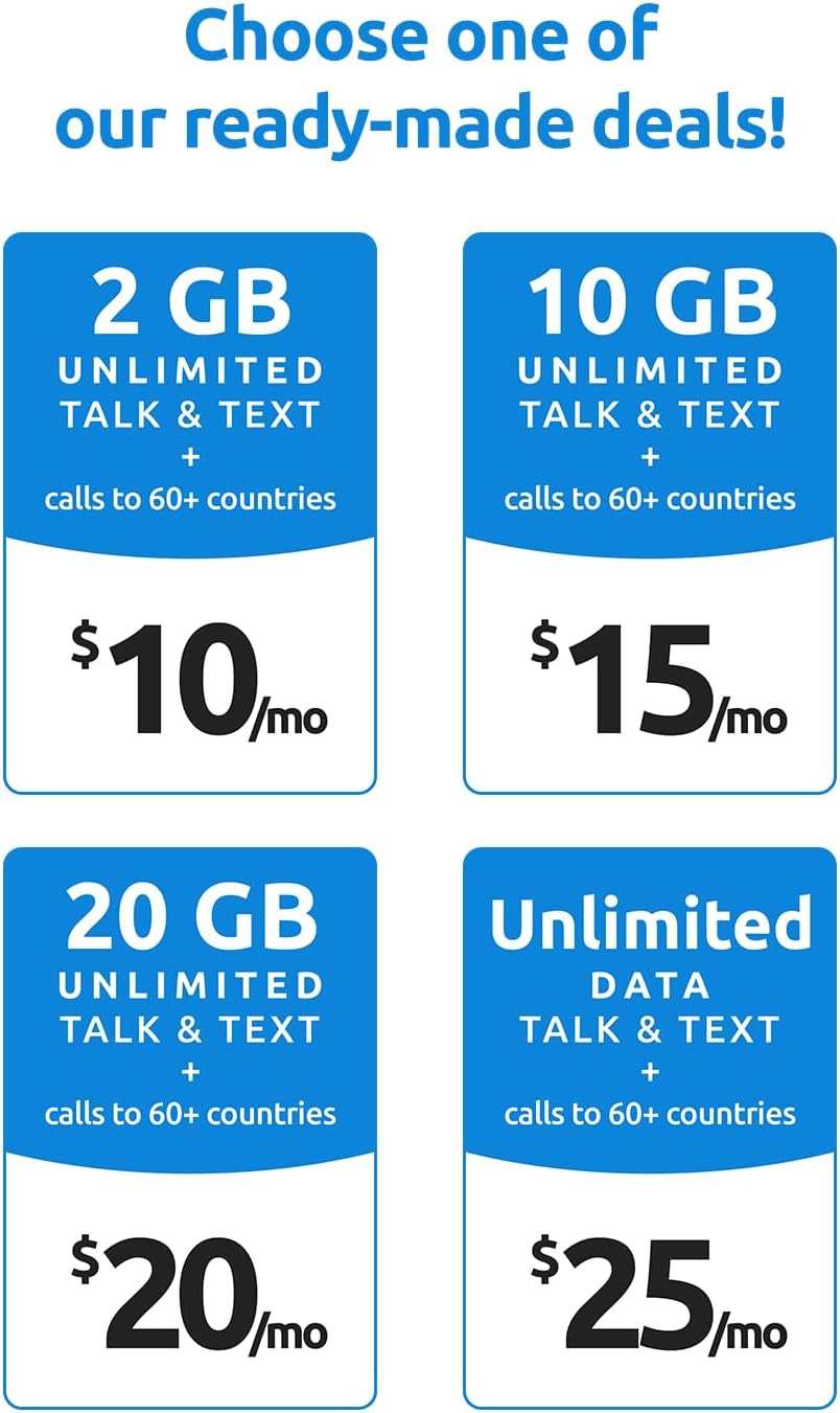 Tello Mobile - US Prepaid SIM Card (3 in 1) | Bring Your Own Phone Kit | Phone Plans Starting at $5/mo up to $25/mo | Nation-Wide 4G LTE/5G Coverage