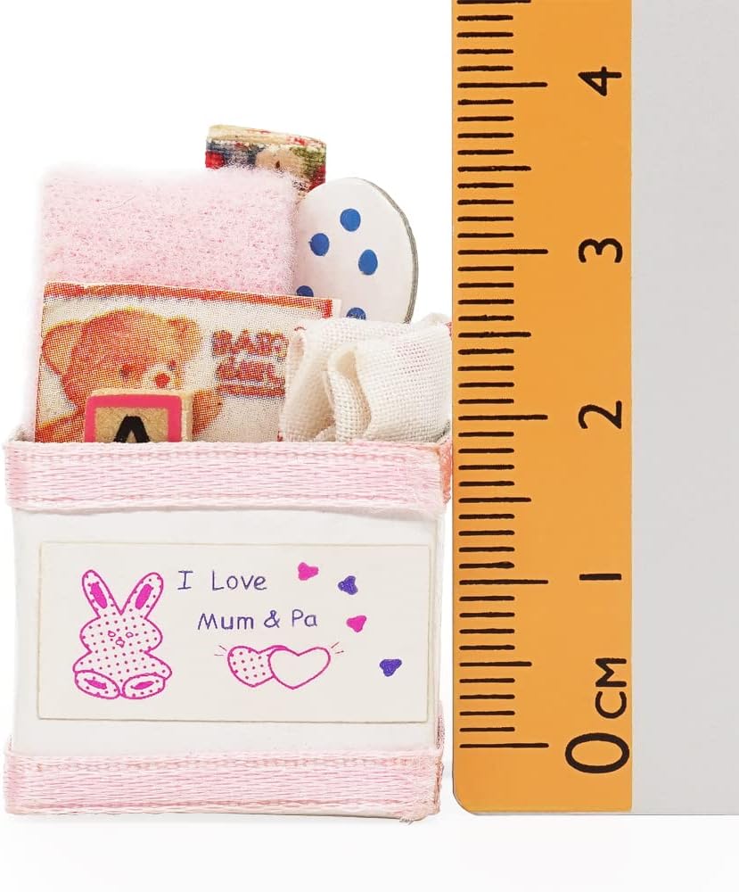Odoria Miniature Clutter Box Dollhouse: 1/12 Scale Nursery Accessories for Craft Model DIY