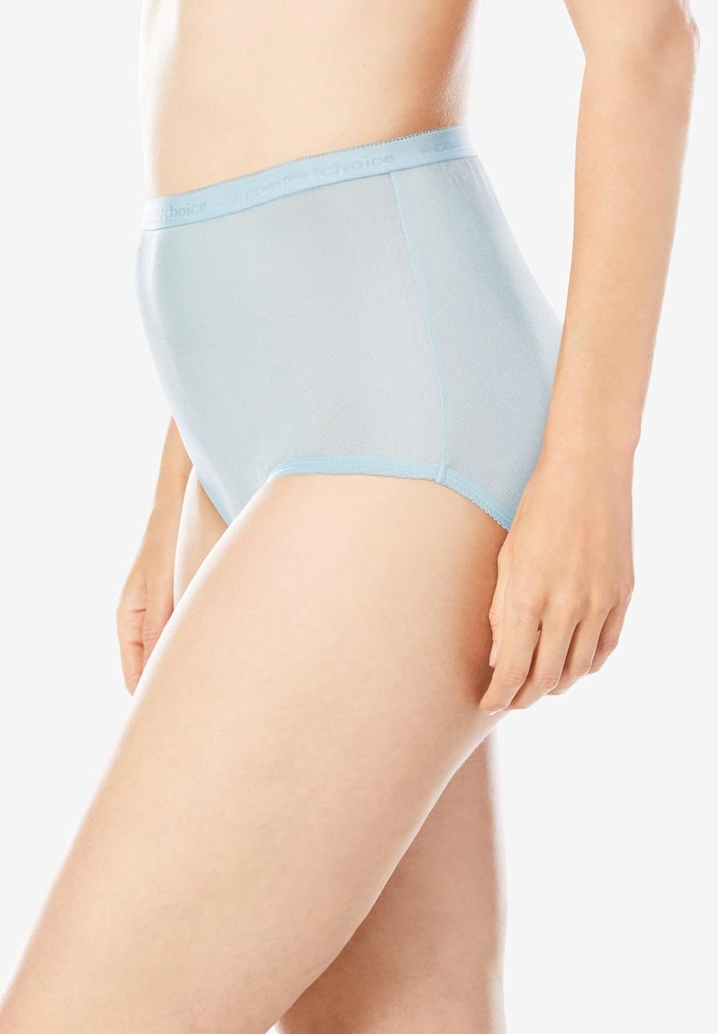Comfort Choice Plus Size 5-Pack Classic Silky Nylon Brief