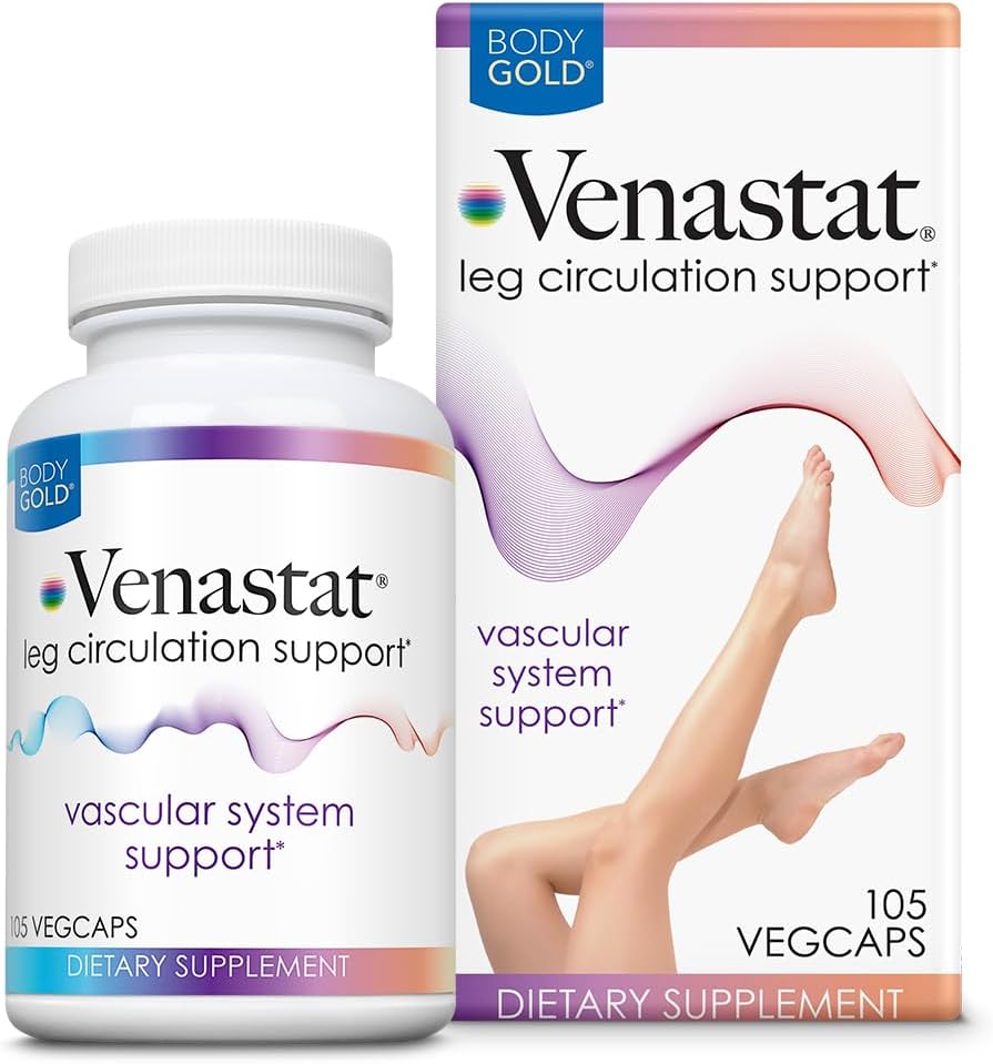 Body Gold Venastat, Leg Vein Support Supplements, 60 Veggie Capsules