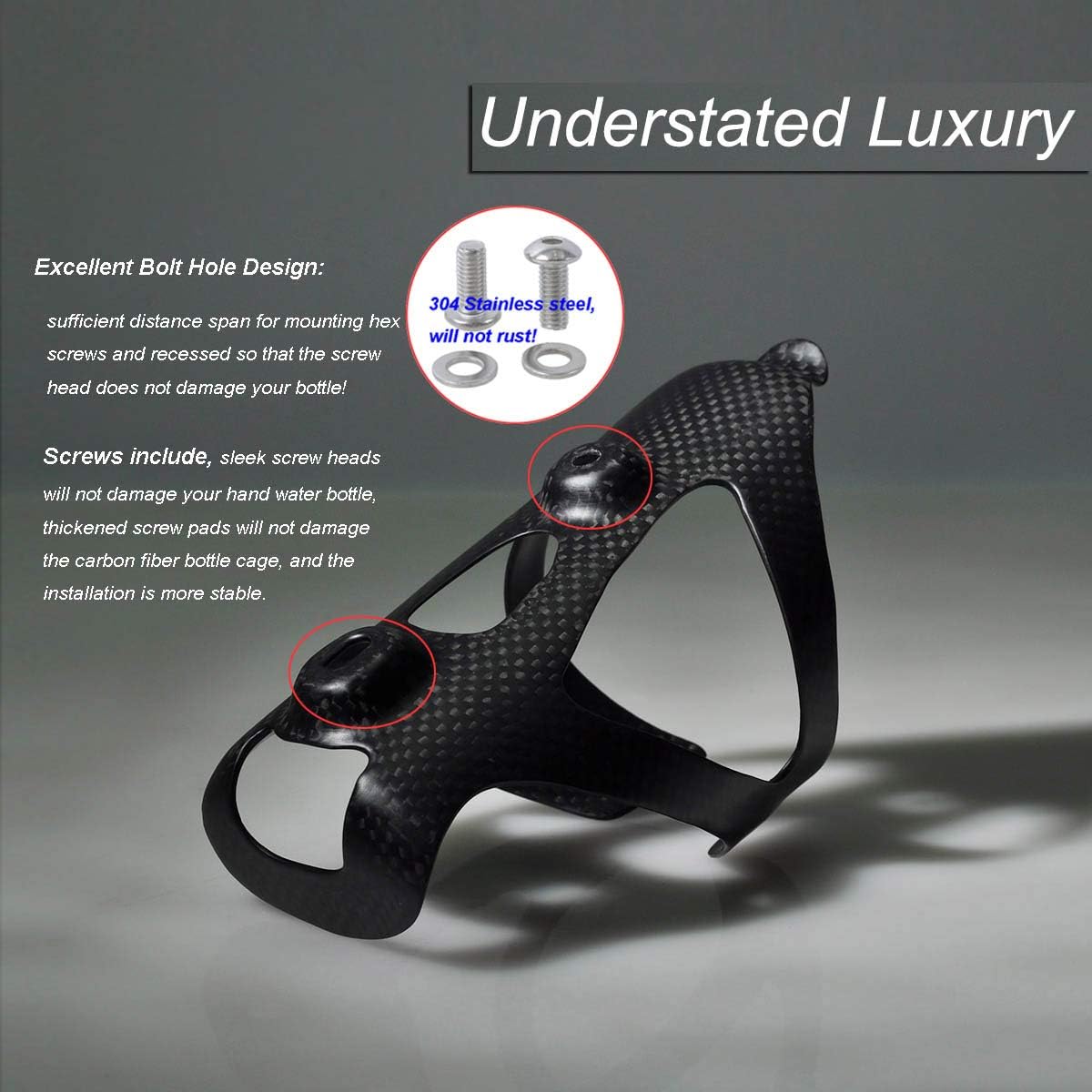 ThinkTop Ultra-Light Full Carbon Fiber Bike Water Bottle Cage Holder | Lightweight Bicycle Drink Water Cup Holder Bracket Rack for Road Bike MTB