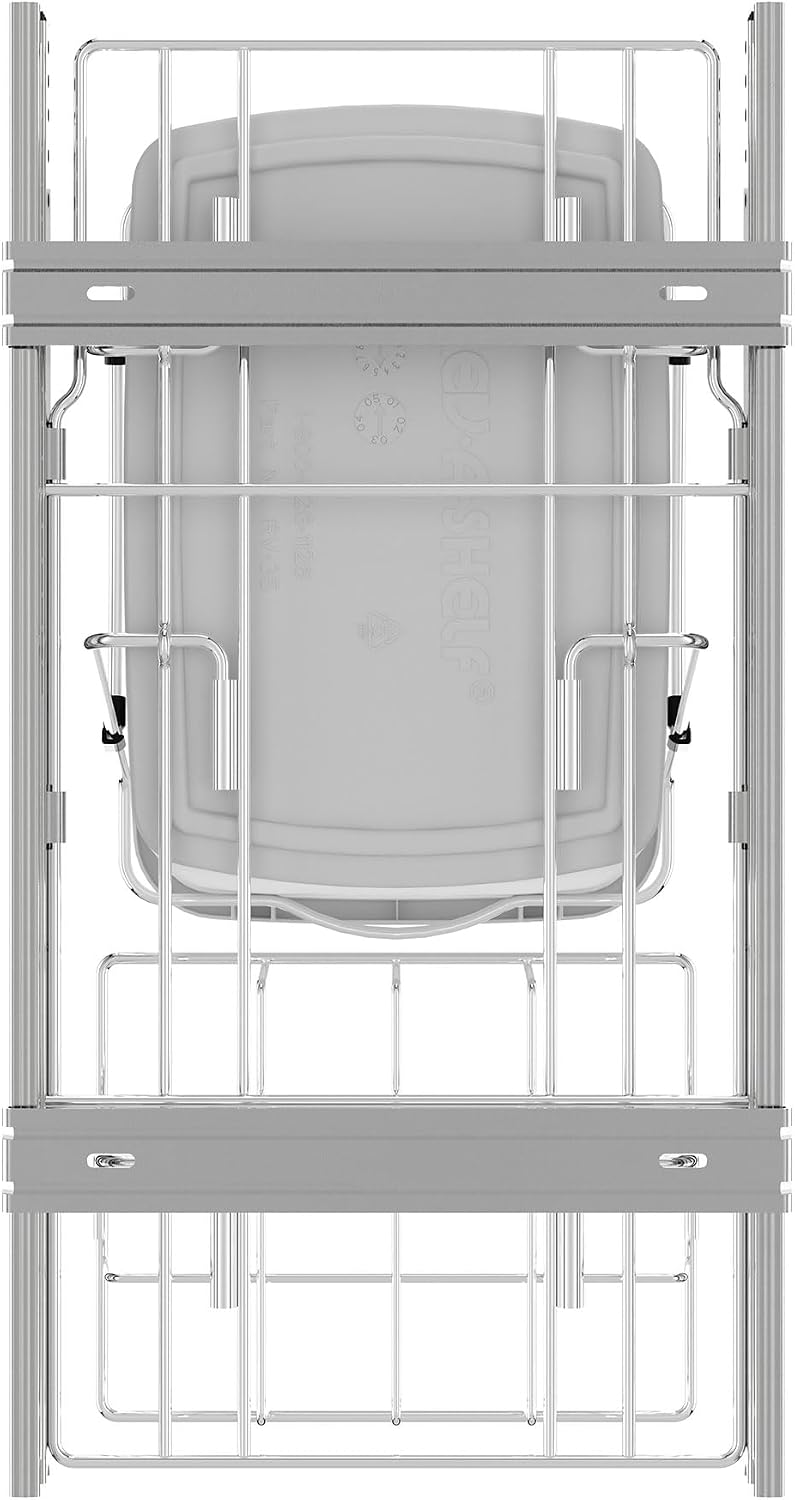 Rev-A-Shelf Pullout Trash Can for Kitchen Cabinets, Black Waste Bin, 35 Qt | Large Capacity Garbage/ Recycling Waste Container, Heavy Gauge Metal Wire Construction w/Full Extension Slides, RV-12KD-18C S