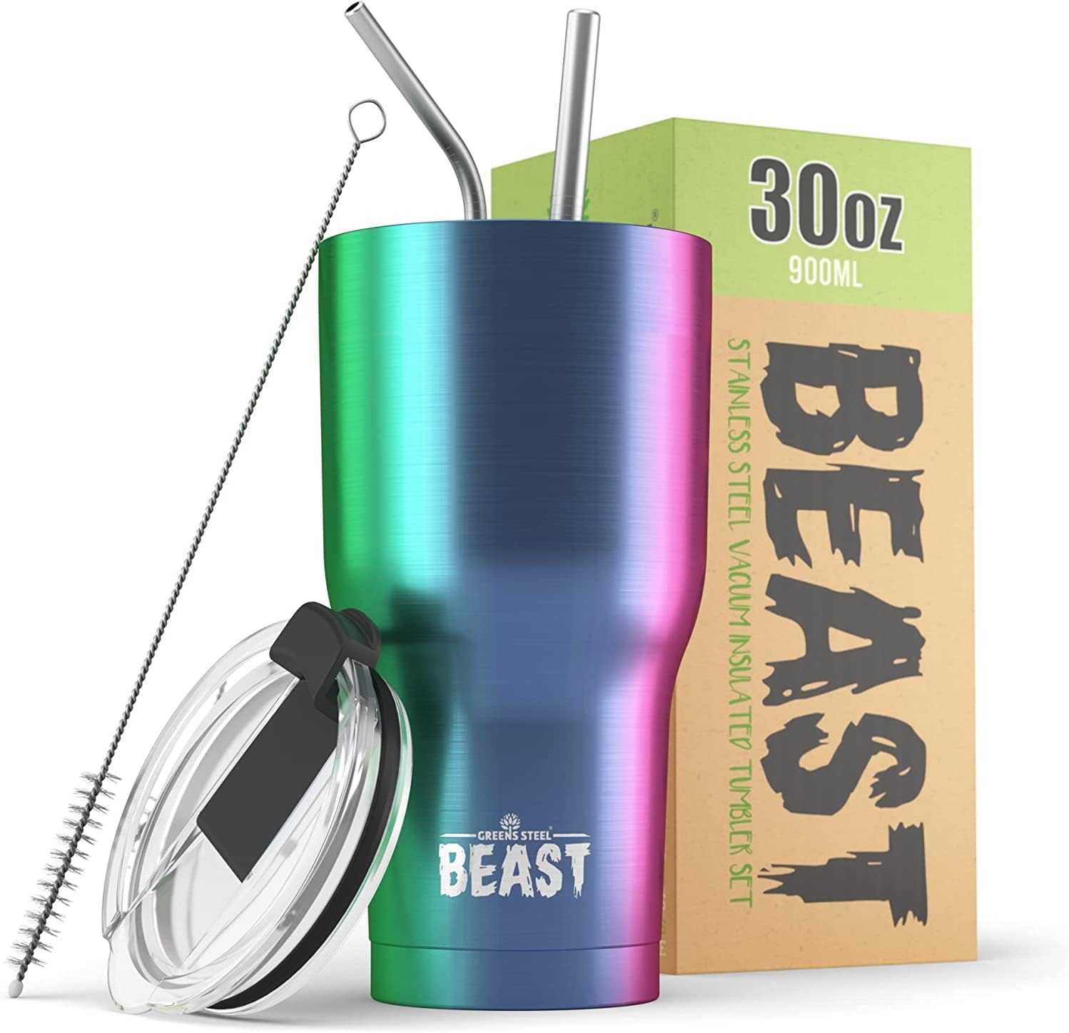 Beast 30 oz Tumbler Stainless Steel Vacuum Insulated Coffee Ice Cup Double Wall Travel Flask (Cupcake Pink)