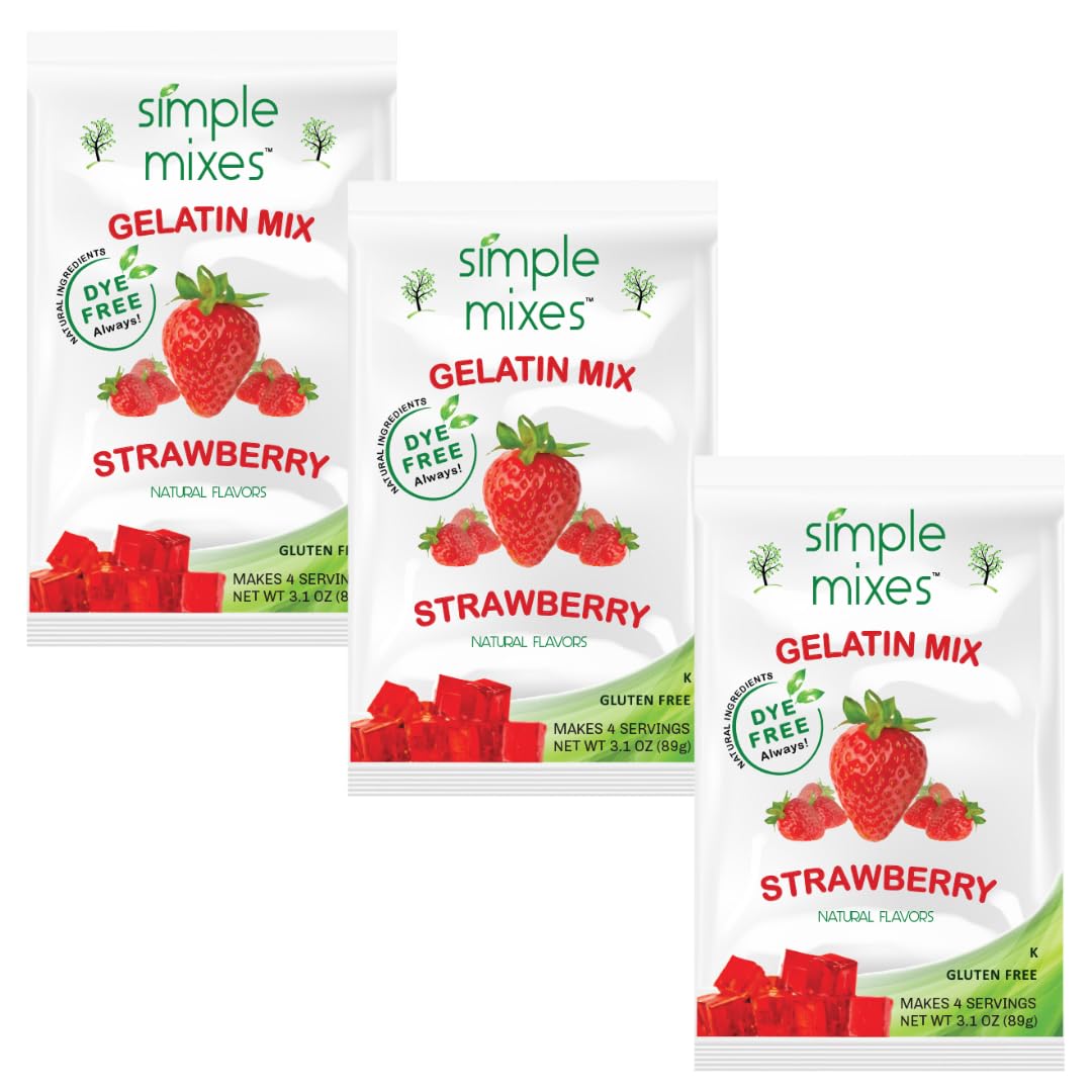 Simple Mixes Natural Gelatin Dessert, Lime, Kosher, 6 Pack of 3.1 oz each
