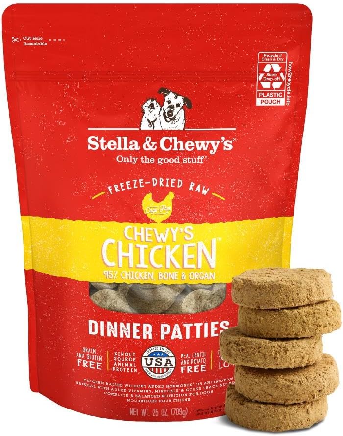 Stella & Chewy’s Freeze Dried Raw Dinner Patties – Grain Free Dog Food, Protein Rich Stella’s Super Beef Recipe – 5.5 oz