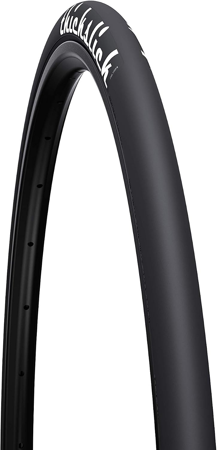 WTB ThickSlick Hybrid Bike Tire (26"/29"/700c) Wire Bead - Slick Tread - Commuter & Campus (Black/White, Optional Flat Guard)