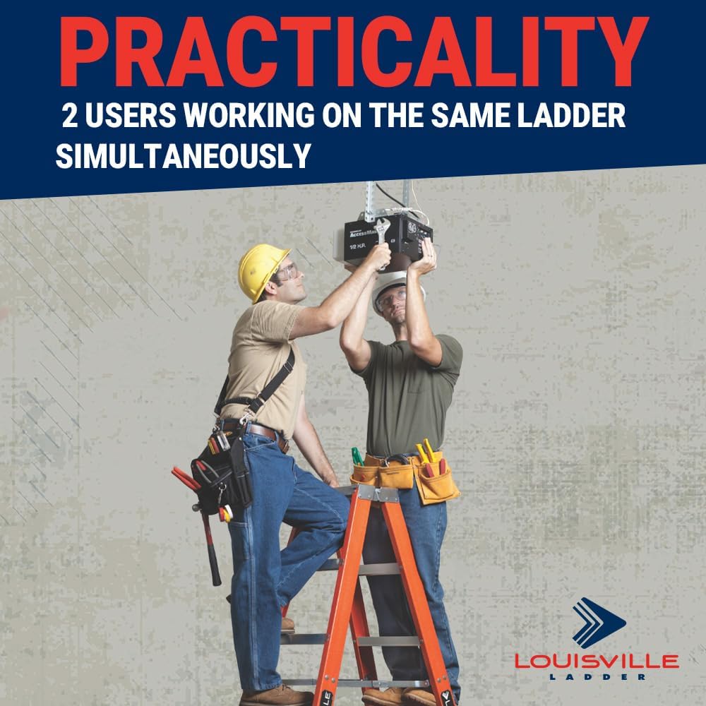 Louisville Ladder 14-Foot Fiberglass Twin Front Step Ladder, 375-Pound Load Capacity, Type IAA, FM1414HD